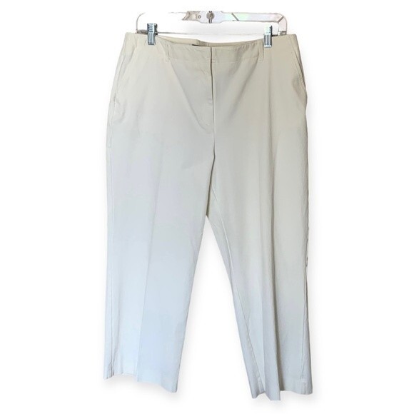 SALE! Evelyn & Arthur Off-White Cotton-Blend Cropped Pants - Size 14 - Picture 1 of 9